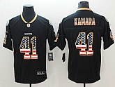 Nike Saints 41 Alvin Kamara Black USA Flag Color Rush Limited Jersey,baseball caps,new era cap wholesale,wholesale hats